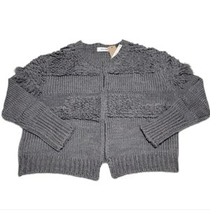 DO+BE  Fringe Knit‎ Open Long Sleeve Hillary Sweater Jacket Women  Size M